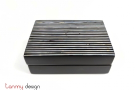 Black name card box with mother of pearl